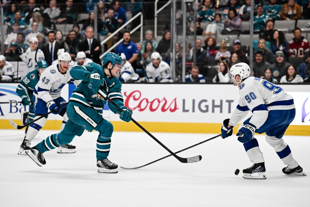 Sharks' Macklin Celebrini gets 63rd point but streak ends vs. Lightning
