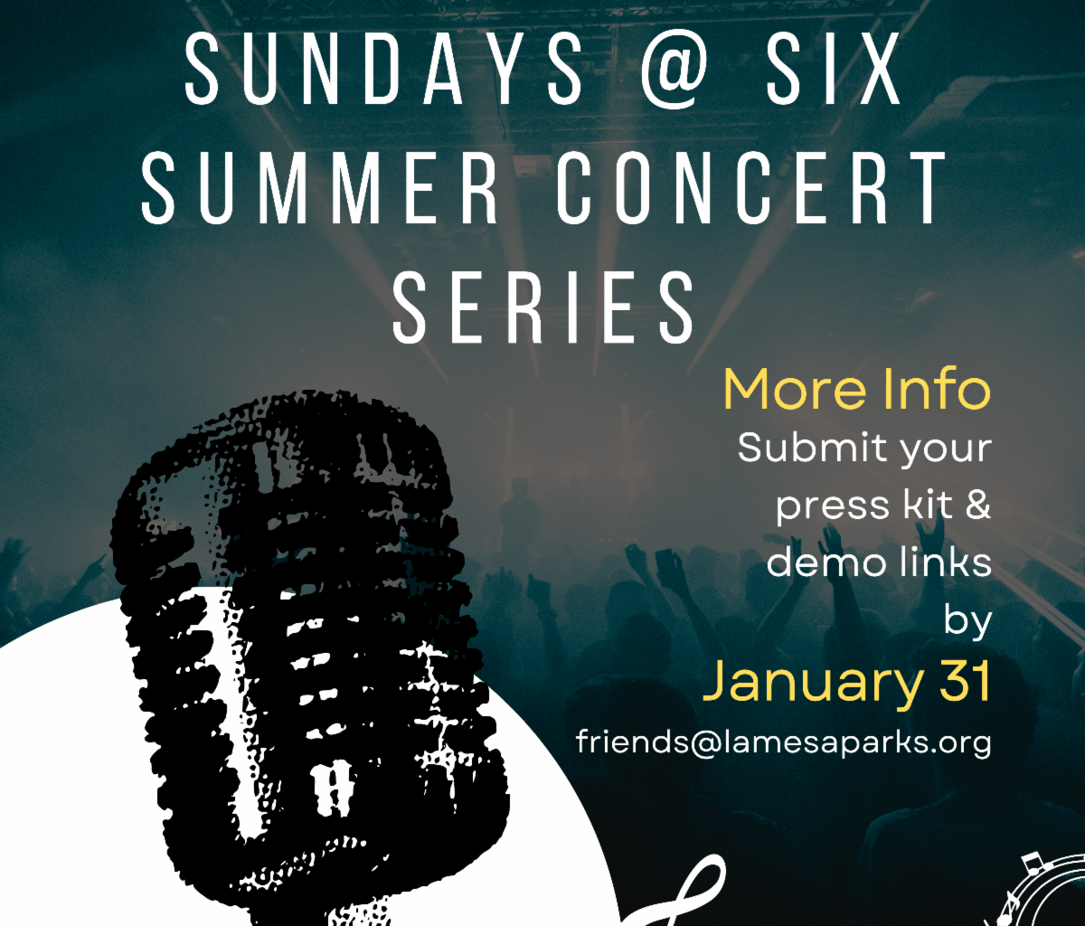 Musicians wanted for La Mesa’s 25th edition of Sundays at Six Summer Concerts 