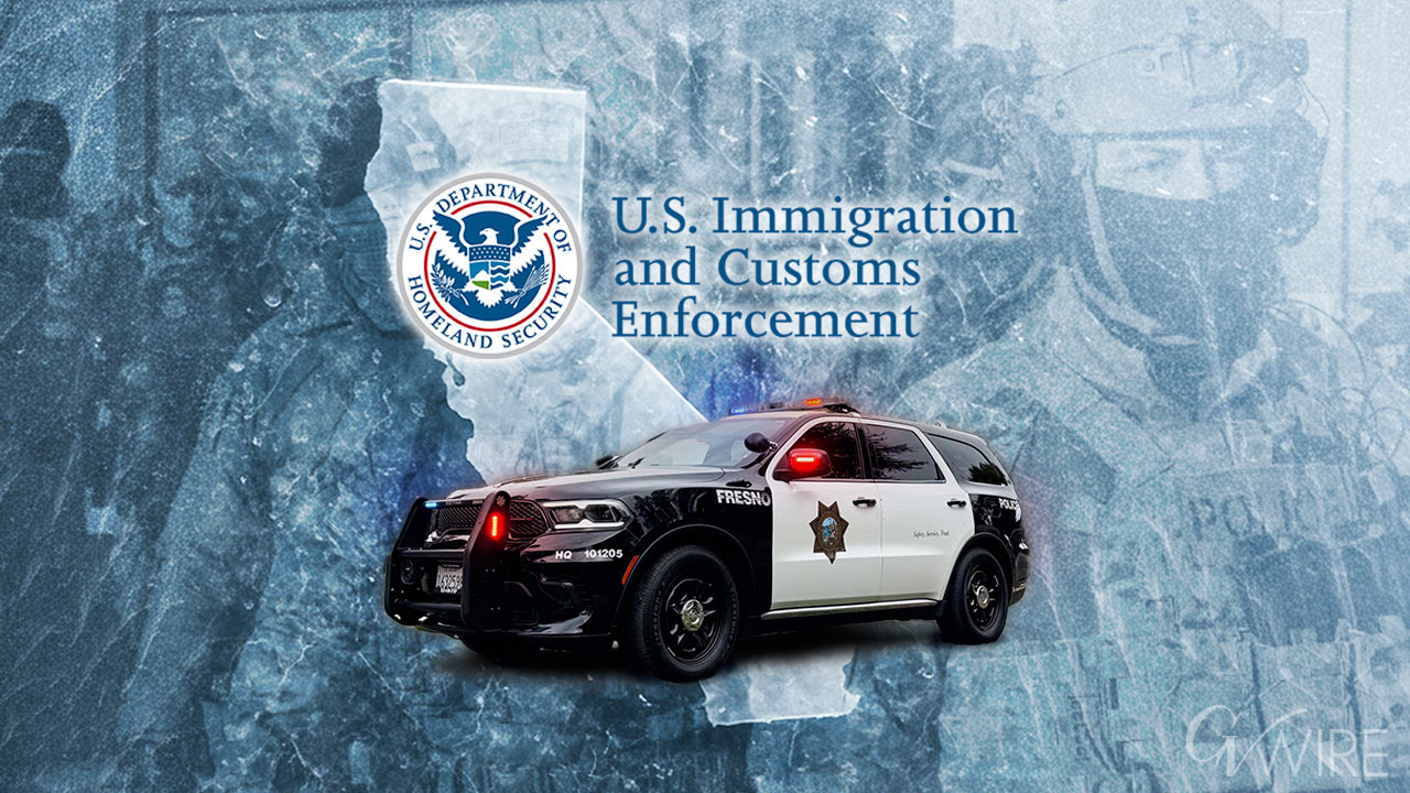 Fresno PD not arresting federal officers for wearing masks in california ICE Immigration Customs Enforcement California CA Frozen Freeze (GV Wire Composite/Paul Marshall)