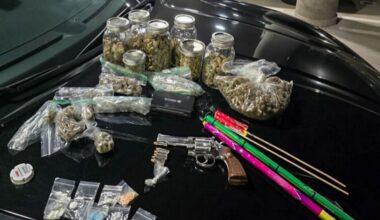 CHP Fresno stops speeding driver at 103 mph, finds DUI, drugs, loaded gun, and illegal fireworks. (CHP) (1)