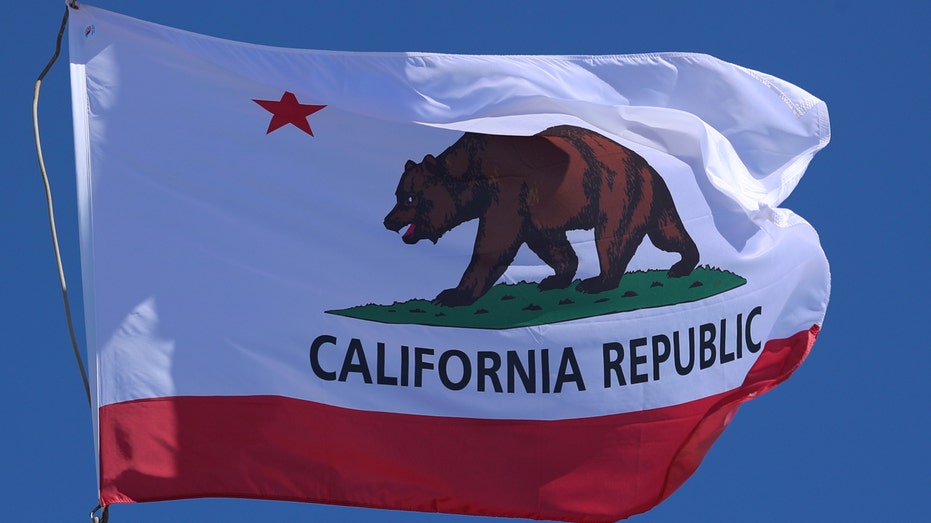 Unfurled California flag
