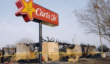 Carls Jr. on Blackstone and McKinnley avenues burned down on Wednesday, Jan. 28, 2026, night. (GV WireEric Martinez)