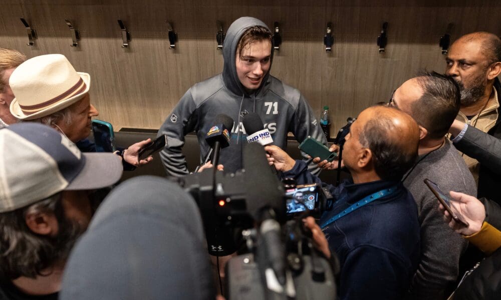 Sharks Locker Room: Celebrini Dragging Team Into Playoff Fight, On & Off the Ice