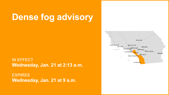 Dense fog advisory in place for Orange County until Wednesday morning – visibility as low as 1/4 mile – Orange County Register