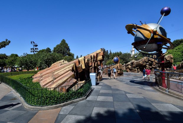 As seen in 2018, The entrance to Tomorrowland at Disneyland on Monday, Sep 17, 2018. The rocks were being removed as of August 2019. (Photo by Jeff Gritchen, Orange County Register/SCNG)