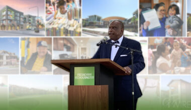 Collage of Fresno Housing CEO Tyrone Roderick Williams and various affordable housing projects