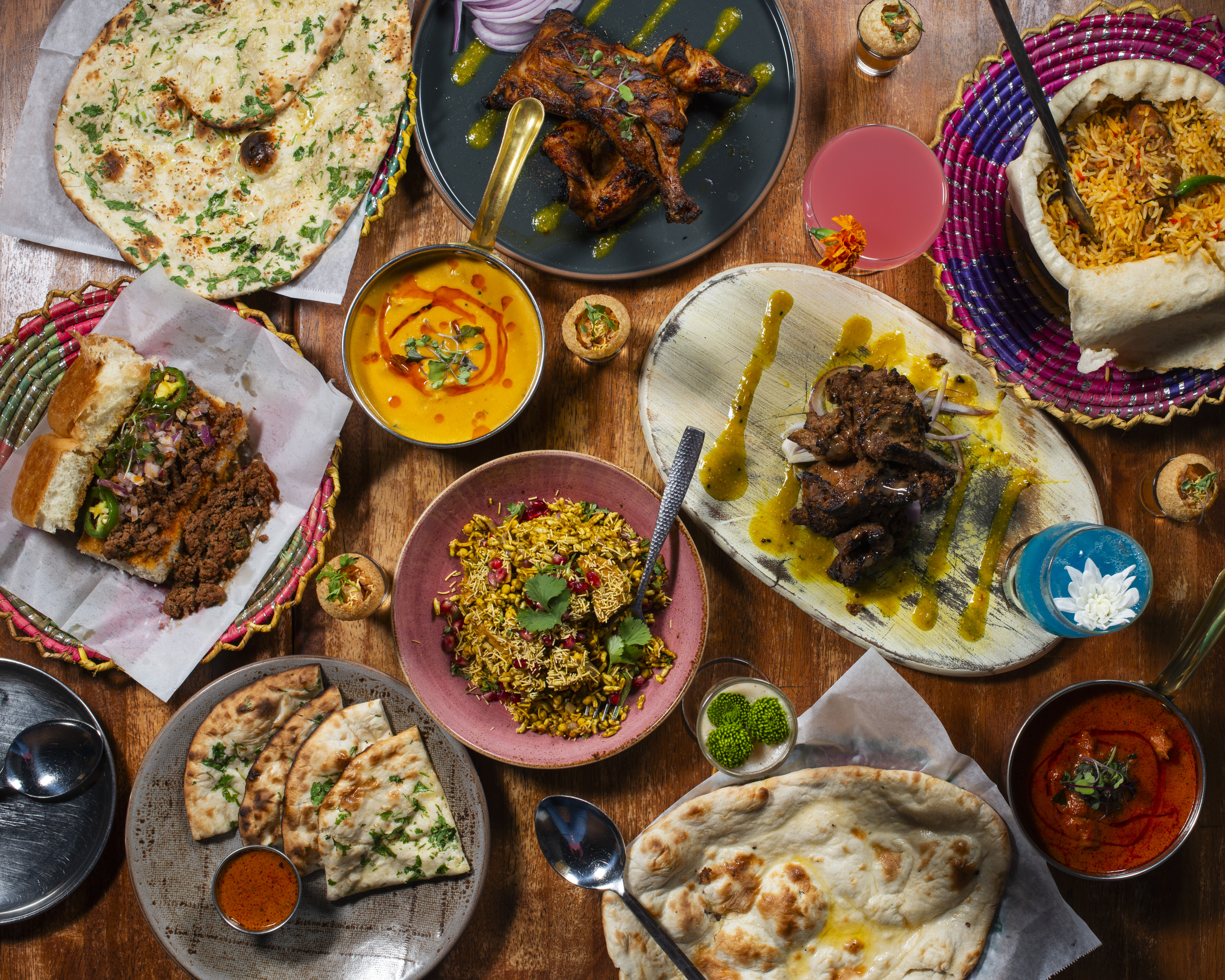 Meals are served family-style at Khan Saab, which recently opened...