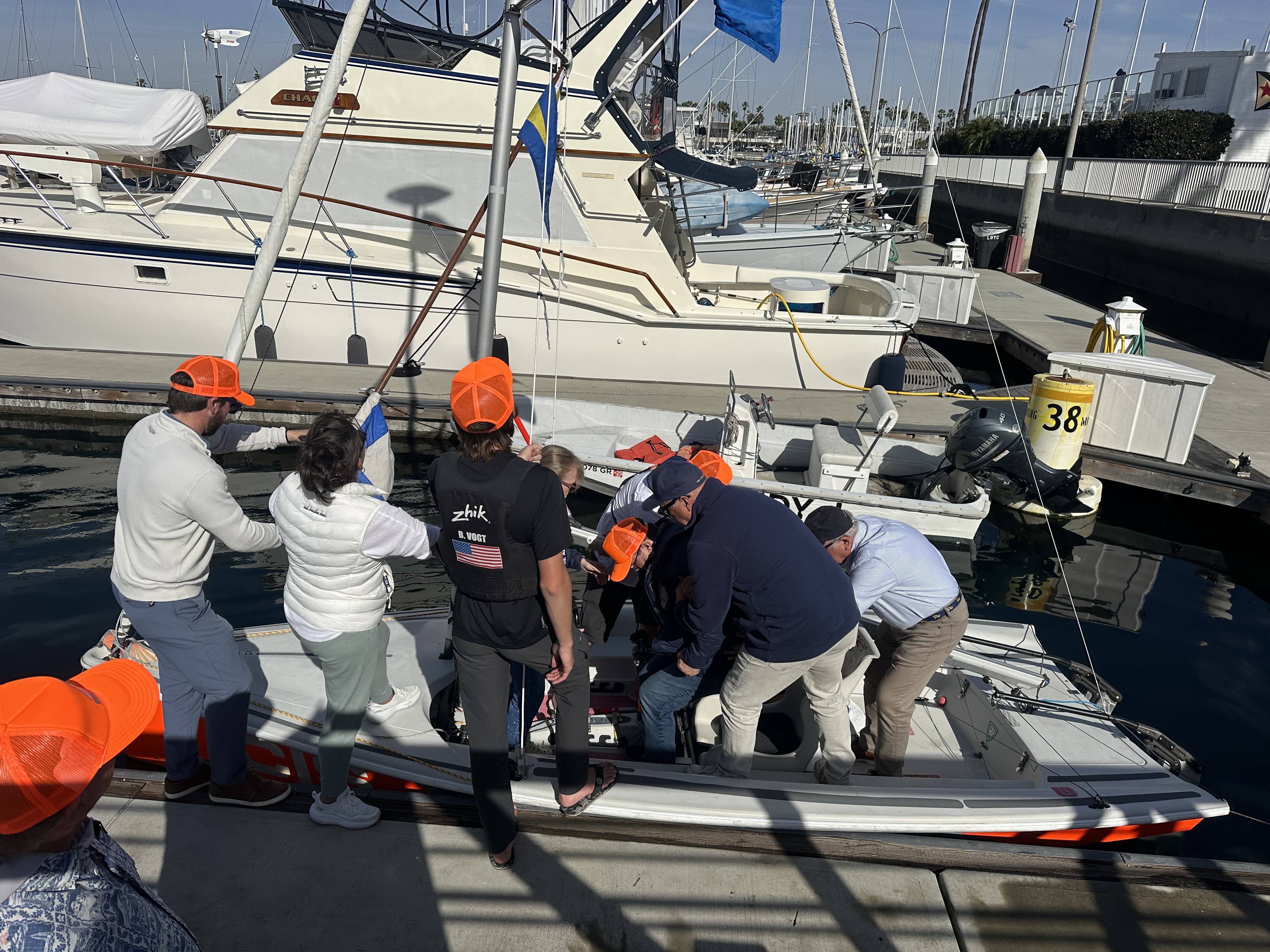 Long Beach Yacht Club members and California Inclusive Sailing officials...