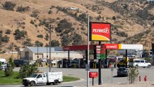 LEBEC, CA - AUGUST 23: The Flying J Travel Center, just west of the 5 freeway in Lebec, was the site of a Brinks truck jewelry heist last month. Photographed on Tuesday, Aug. 23, 2022 in Lebec, CA. (Myung J. Chun / Los Angeles Times via Getty Images)