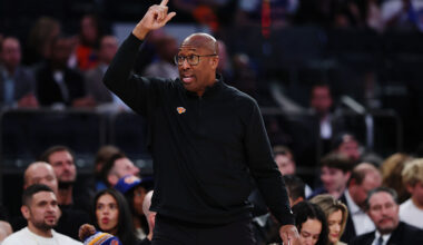 Mike Brown interacts with Sacramento Kings following rematch