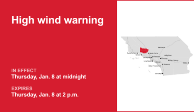 High wind warning in place for 5 Freeway north of LA for Thursday – gusts may reach 65 mph – Orange County Register