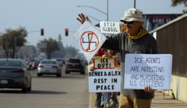 ICE protest in Fresno draws dozens on National Shutdown Day