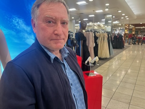 Macy's shopper Rod Simpson, 65, upset that a thief who had stolen Rolex watches had taken a swing at a woman as he fled, intervened himself, grabbing the suspect's backpack filled with watches. "It's like, no, you just don't do that," said Simpson, 65, of San Jose. (Julia Prodis Sulek/Bay Area News Group)