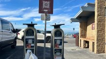 These parking meters at Cardiff State Beach will not be required Monday for entry access, January 18, 2026.