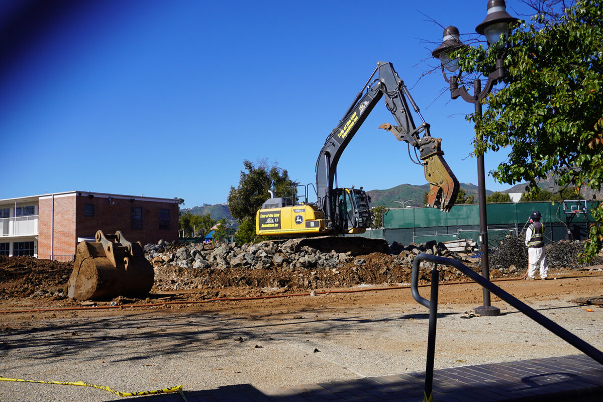 Reconstruction work in the Palisades during late fall. January 2026