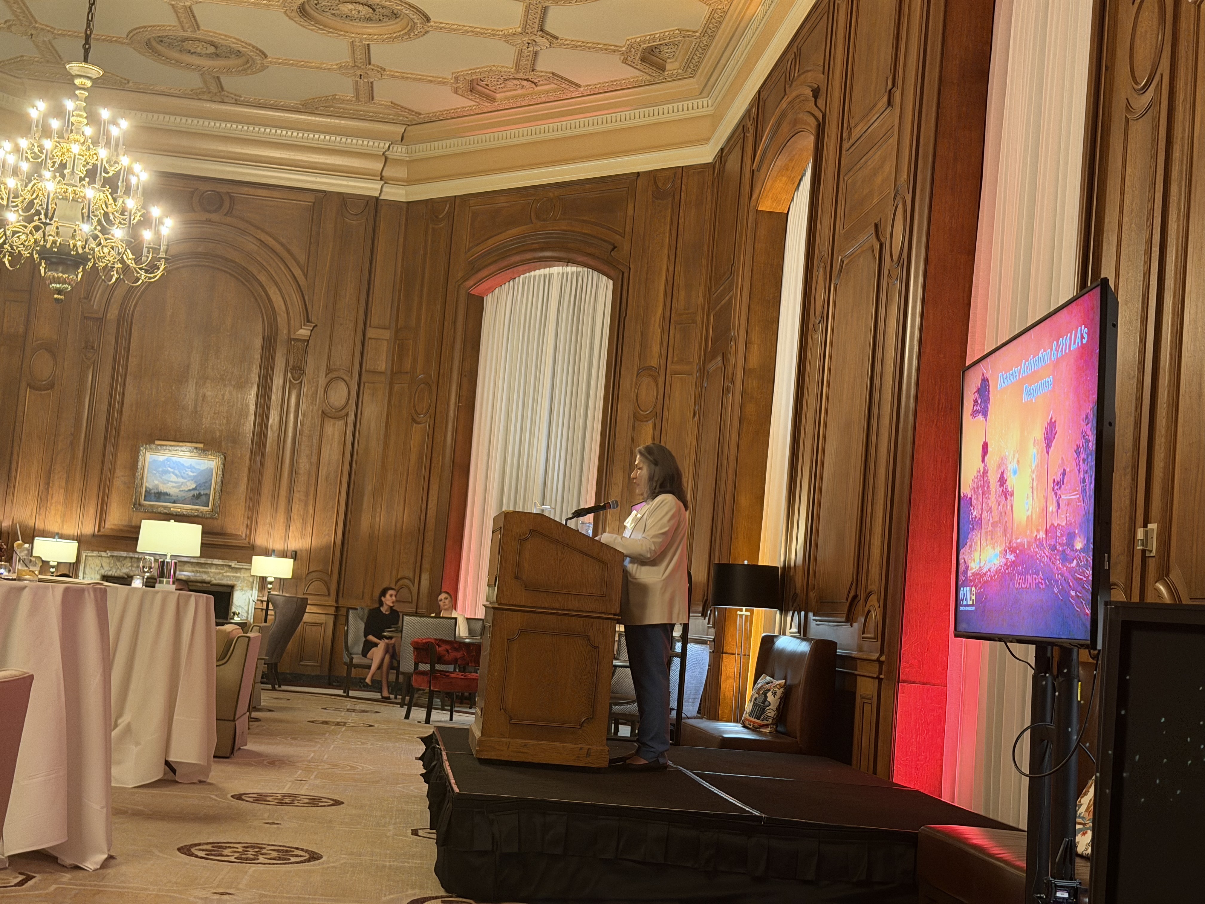 Maribel Marin, the executive director of 211 LA County, speaks...