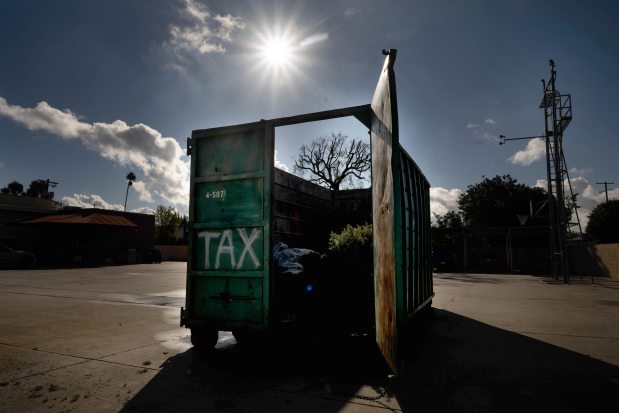 LAFD Station 106 is set up with a dumpster for residents to drop off Christmas trees for recycling at the West Hills fire station on Monday, January 5, 2026. The dumpster will be there until the end of the month. (Photo by Sarah Reingewirtz, Los Angeles Daily News/SCNG)