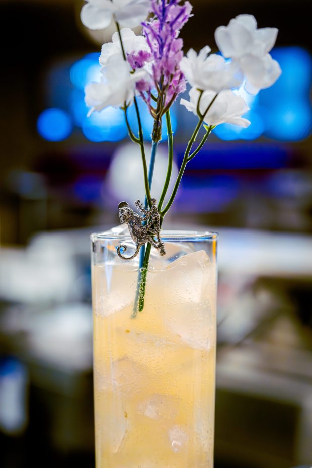 The Wild Flower cocktail will be served at Crypto.com Arena in Los Angeles during the 68th Grammy Awards. (Photo by Ariel Goldberg, Crypto.com Arena)