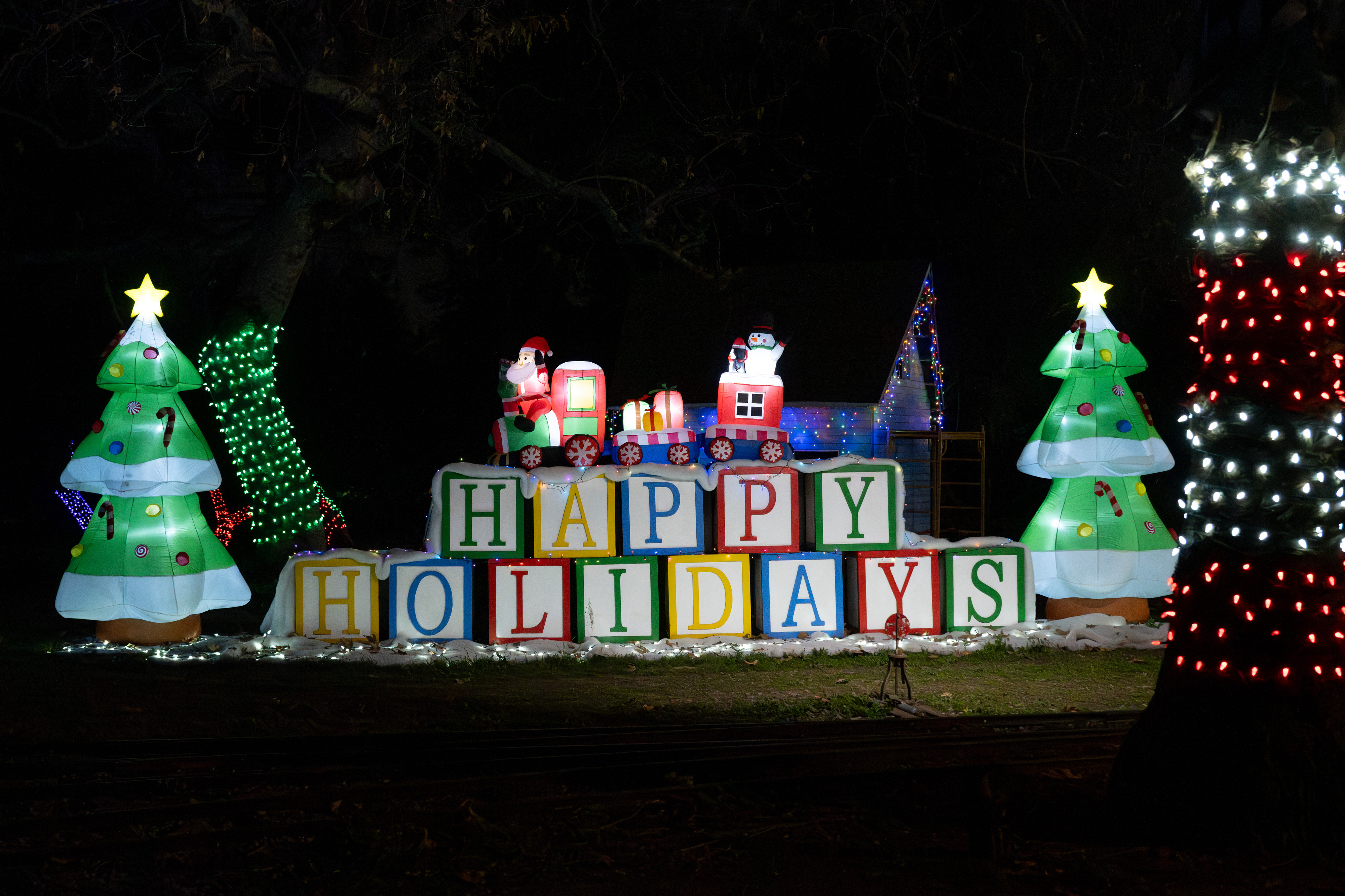 A festive greeting on the tour of holiday lights on...