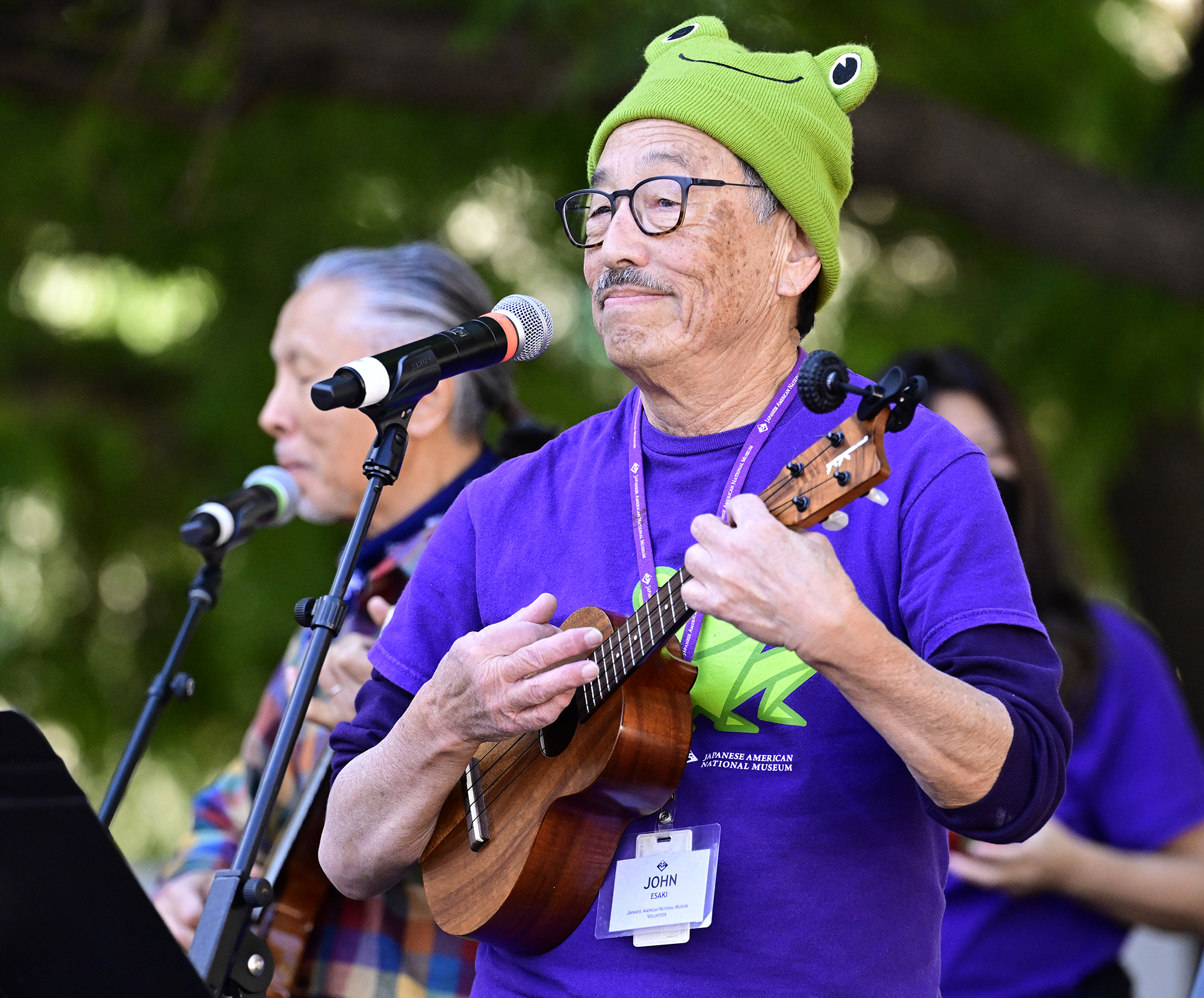 John Esaki performs for the crowd during the Japanese American...