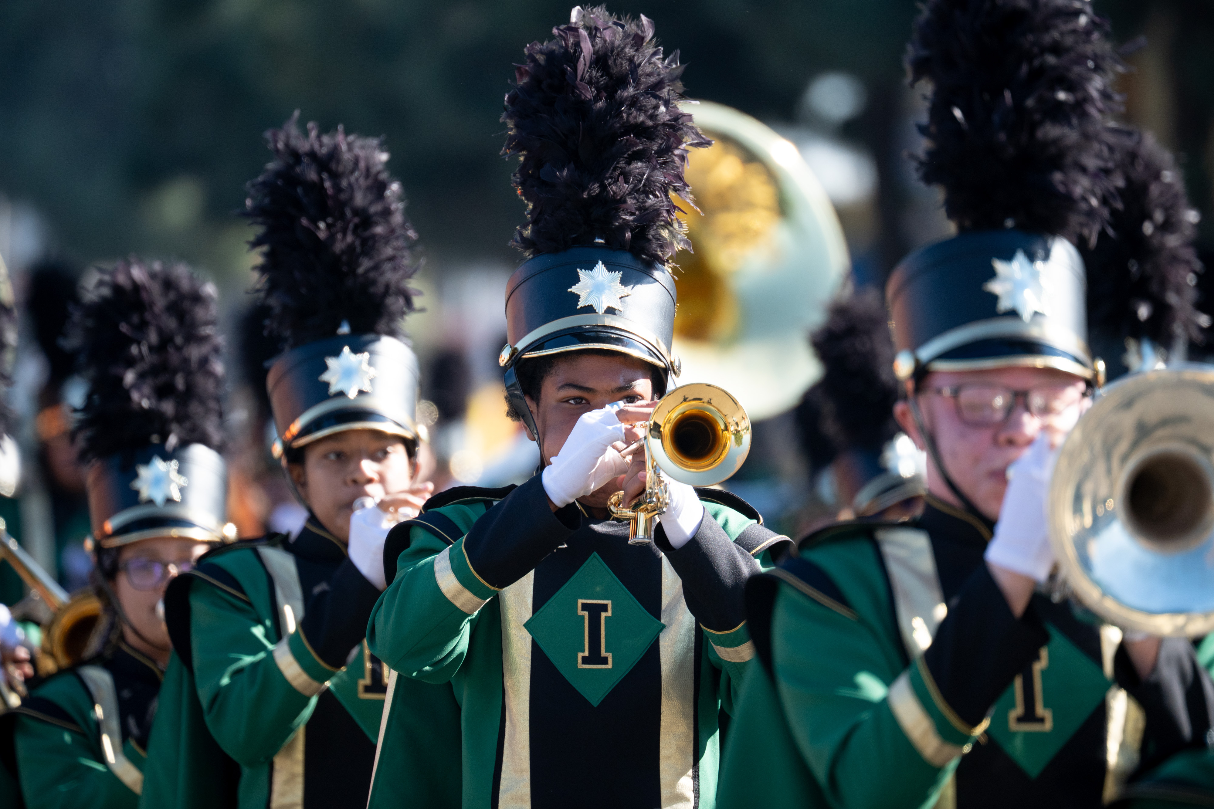 Members of the Inglewood High marching band in the Kingdom...