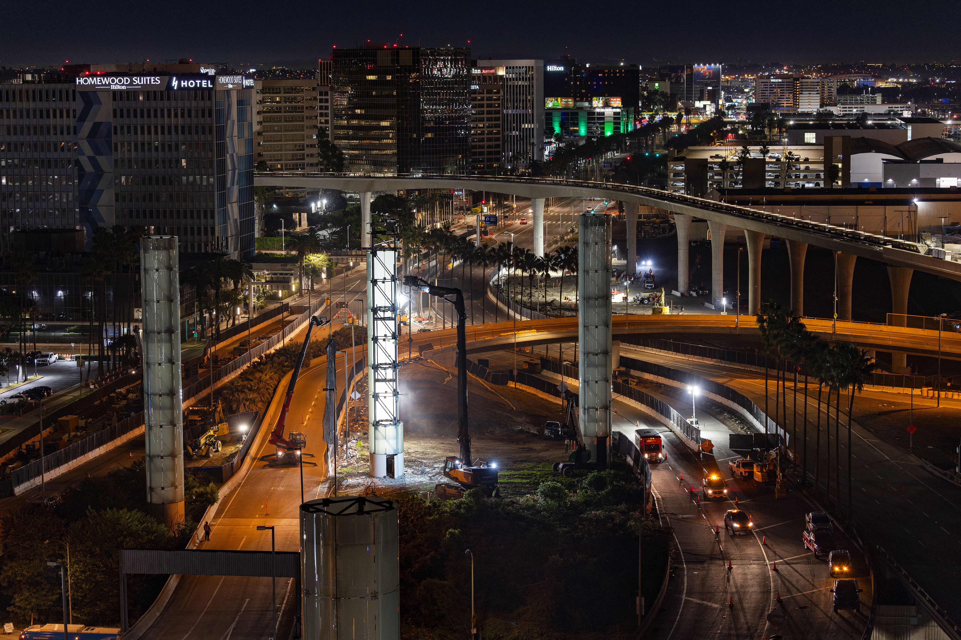 Los Angeles World Airports began removing the iconic ring of...
