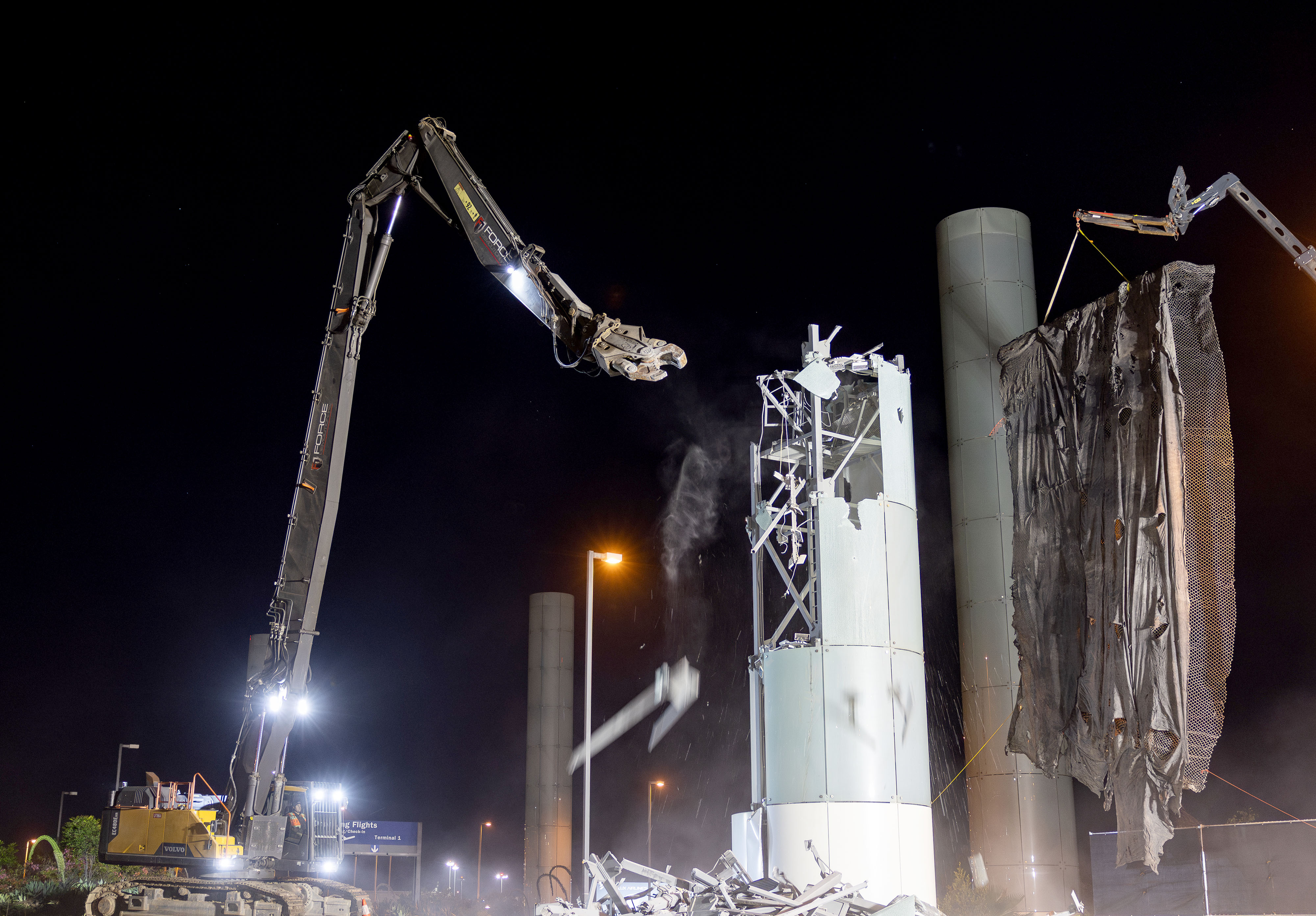 Los Angeles World Airports began removing the iconic ring of...