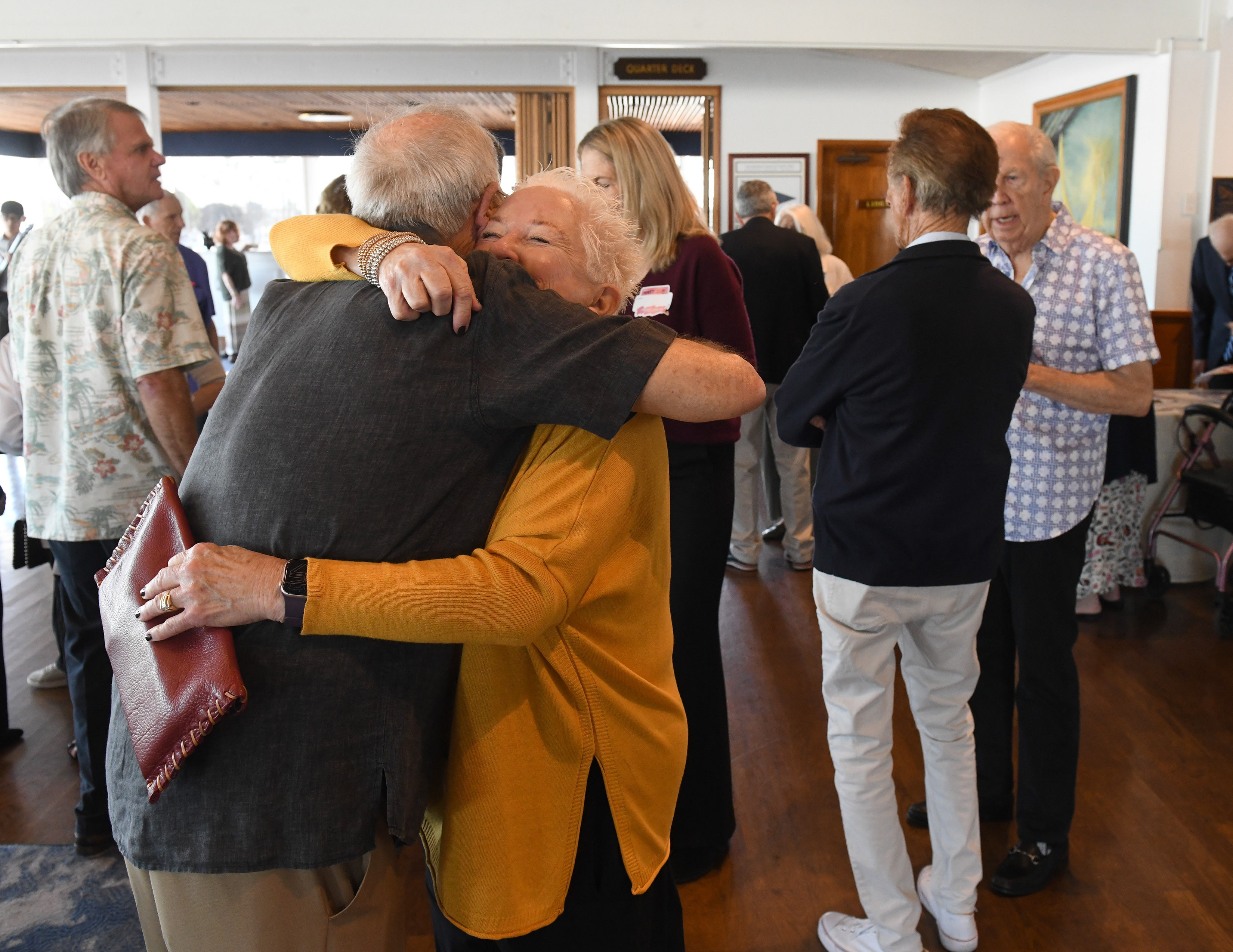 Lynn Stearns hugs her doctor, Dr. Marvin Zamost, a well-known...