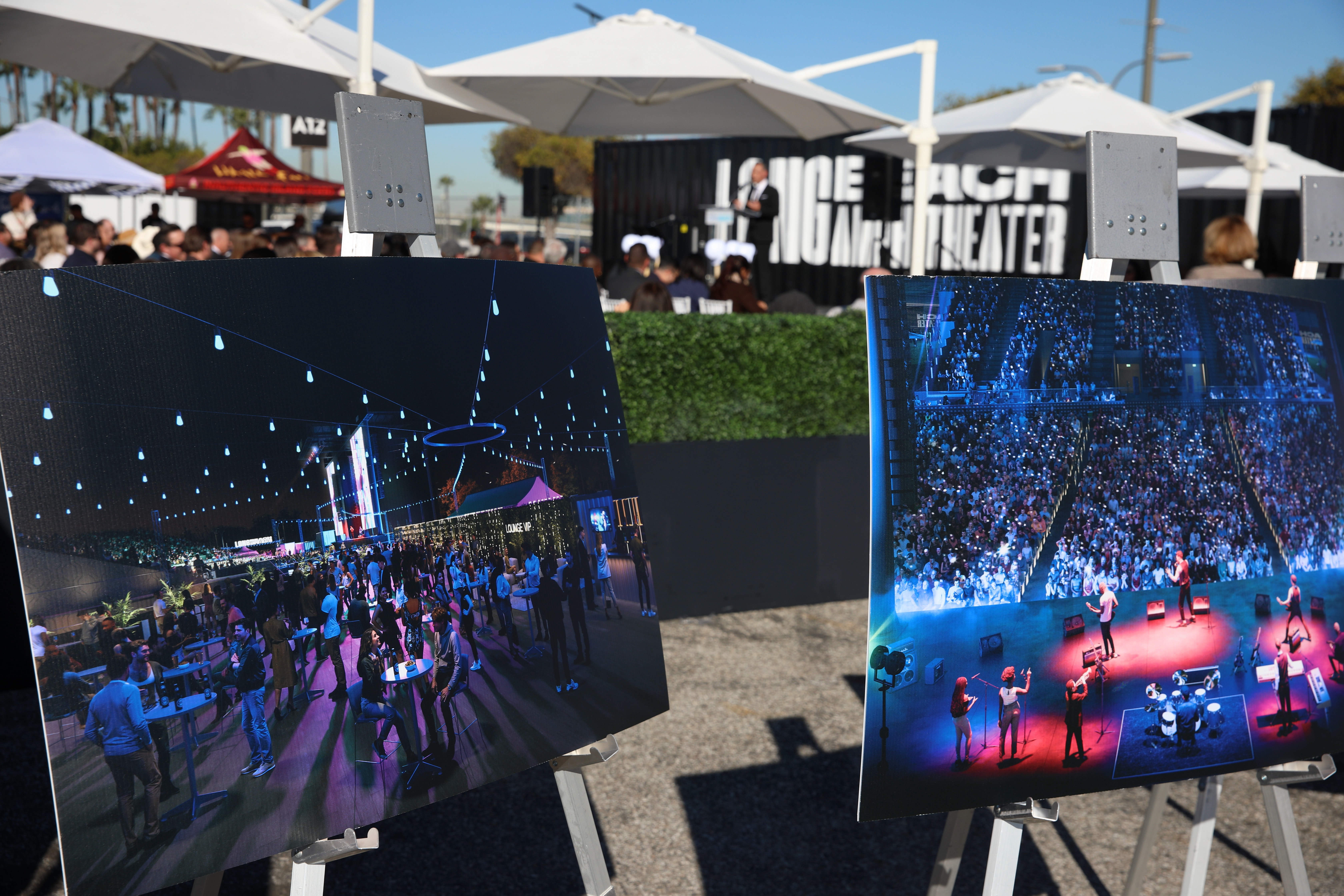 Renderings are displayed to celebrate the groundbreaking of the Long...