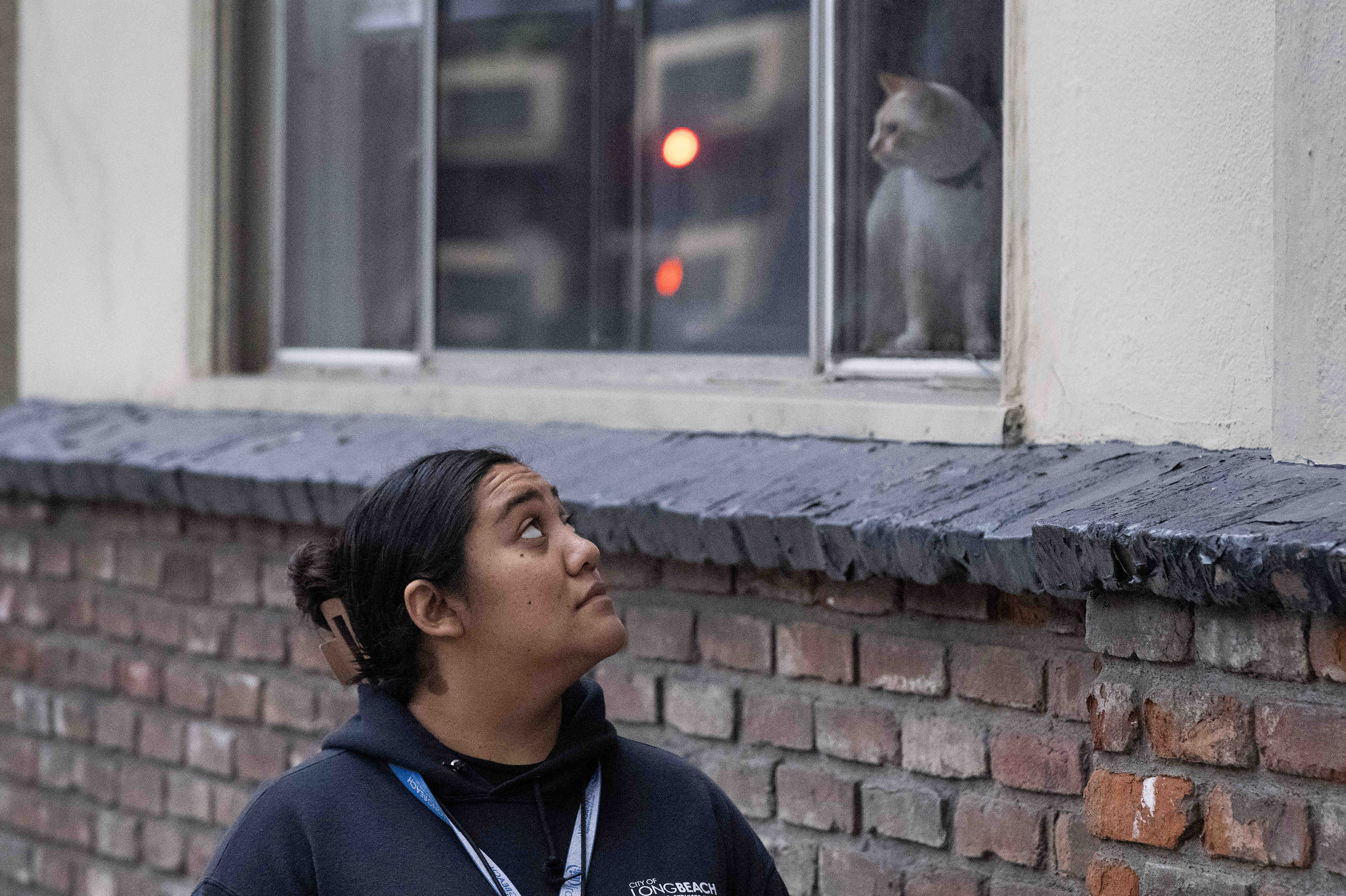 Katelyn Jaramillo spots a cat during the 2026 Point in...