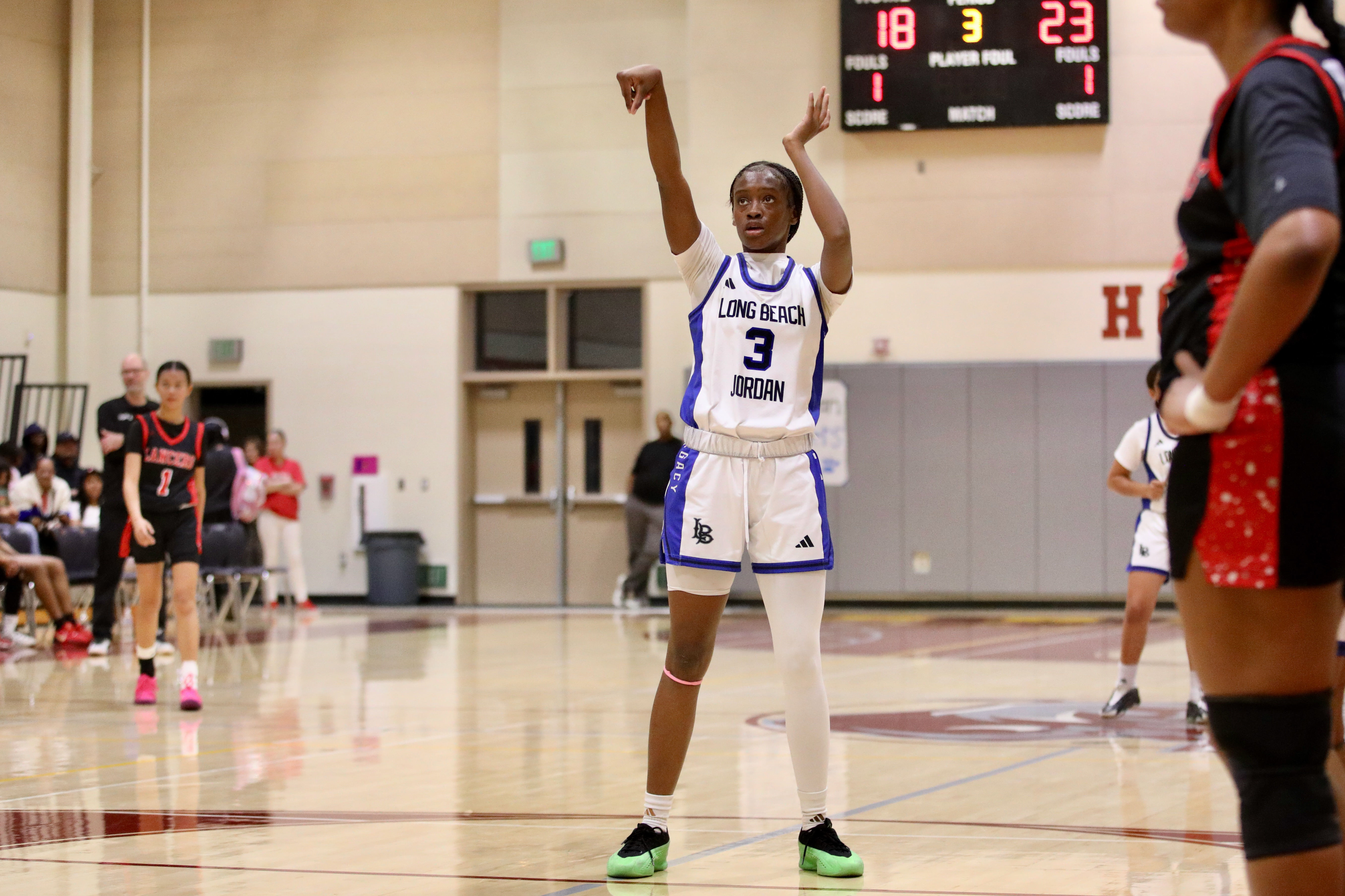 Jordan senior Jahâasharee Moore shoots a free throw in Moore...