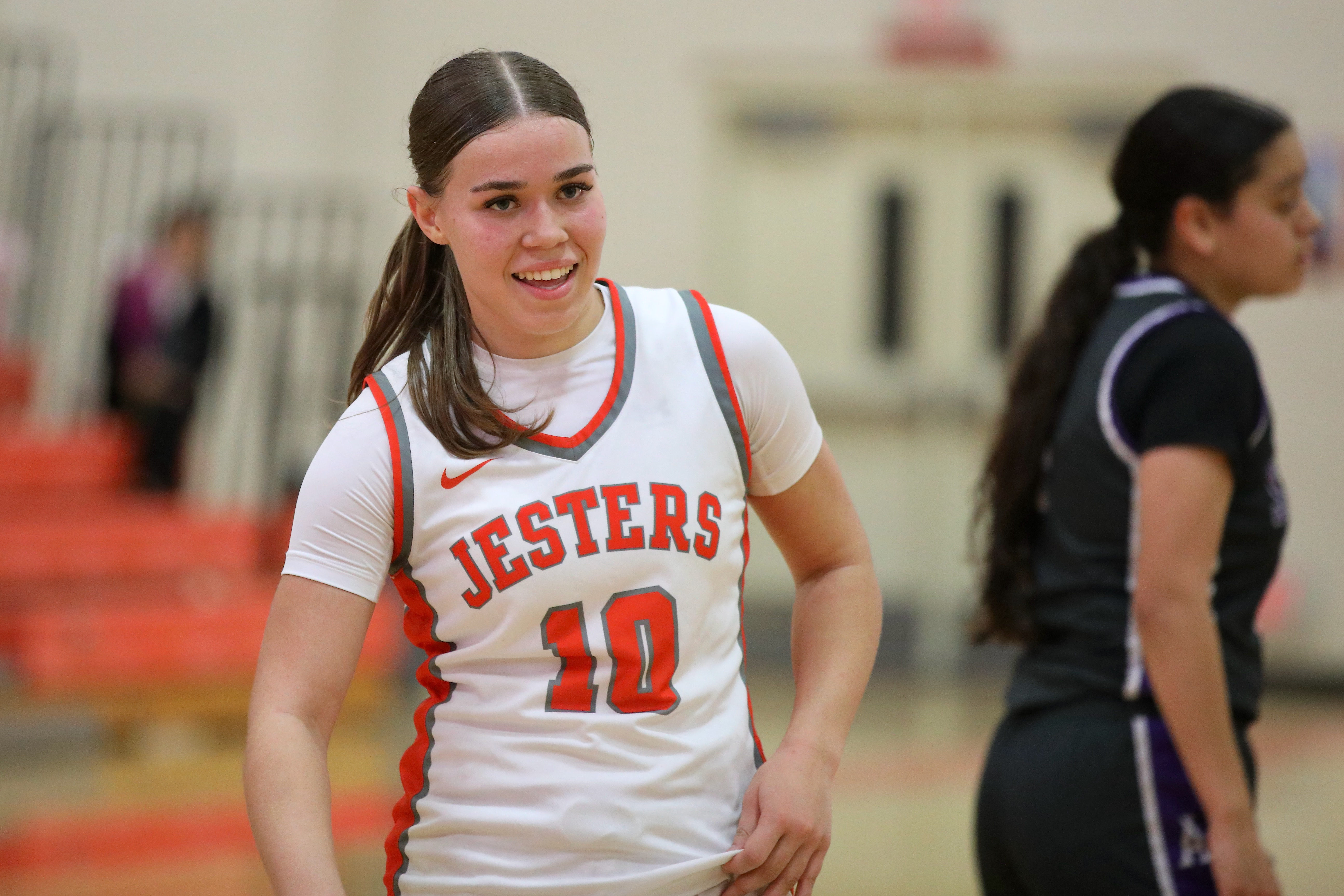 St. Joseph is all smiles as she visits the foul...