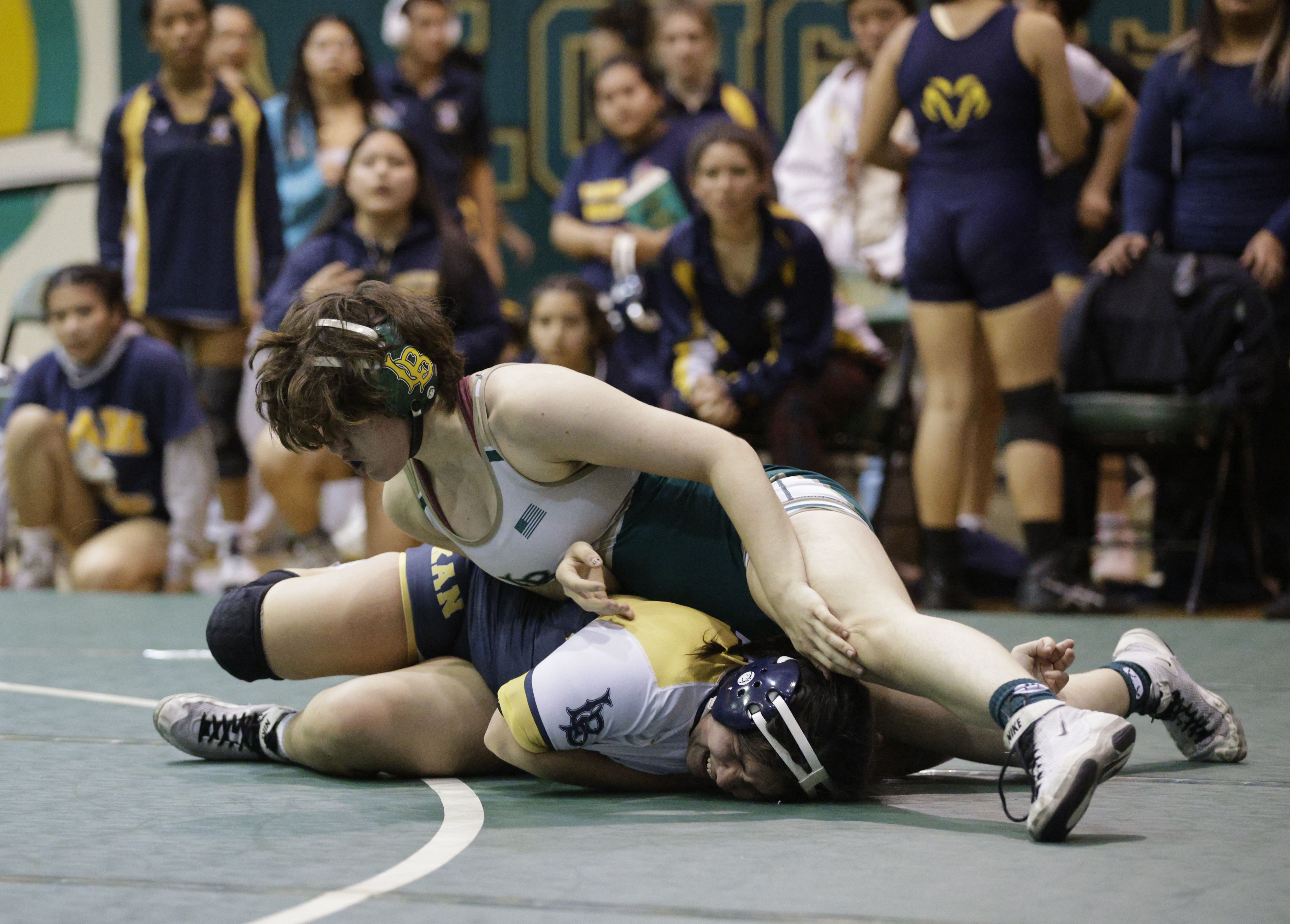 Long Beach Poly’s Devyn Kripp takes on Millikan’s Gabriela Bonilla...