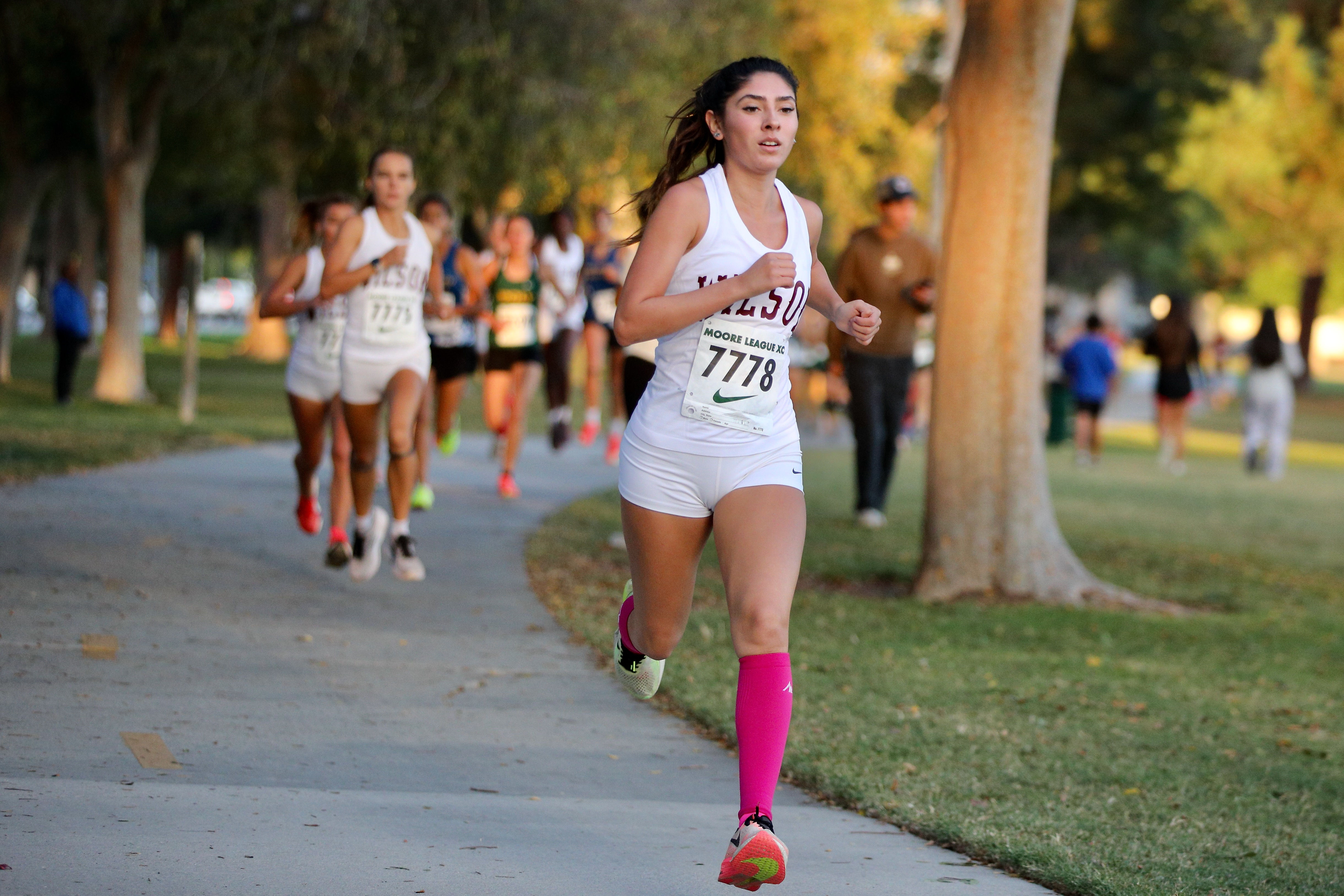 Wilsonâs Nadia Mejia has an early lead on her way...