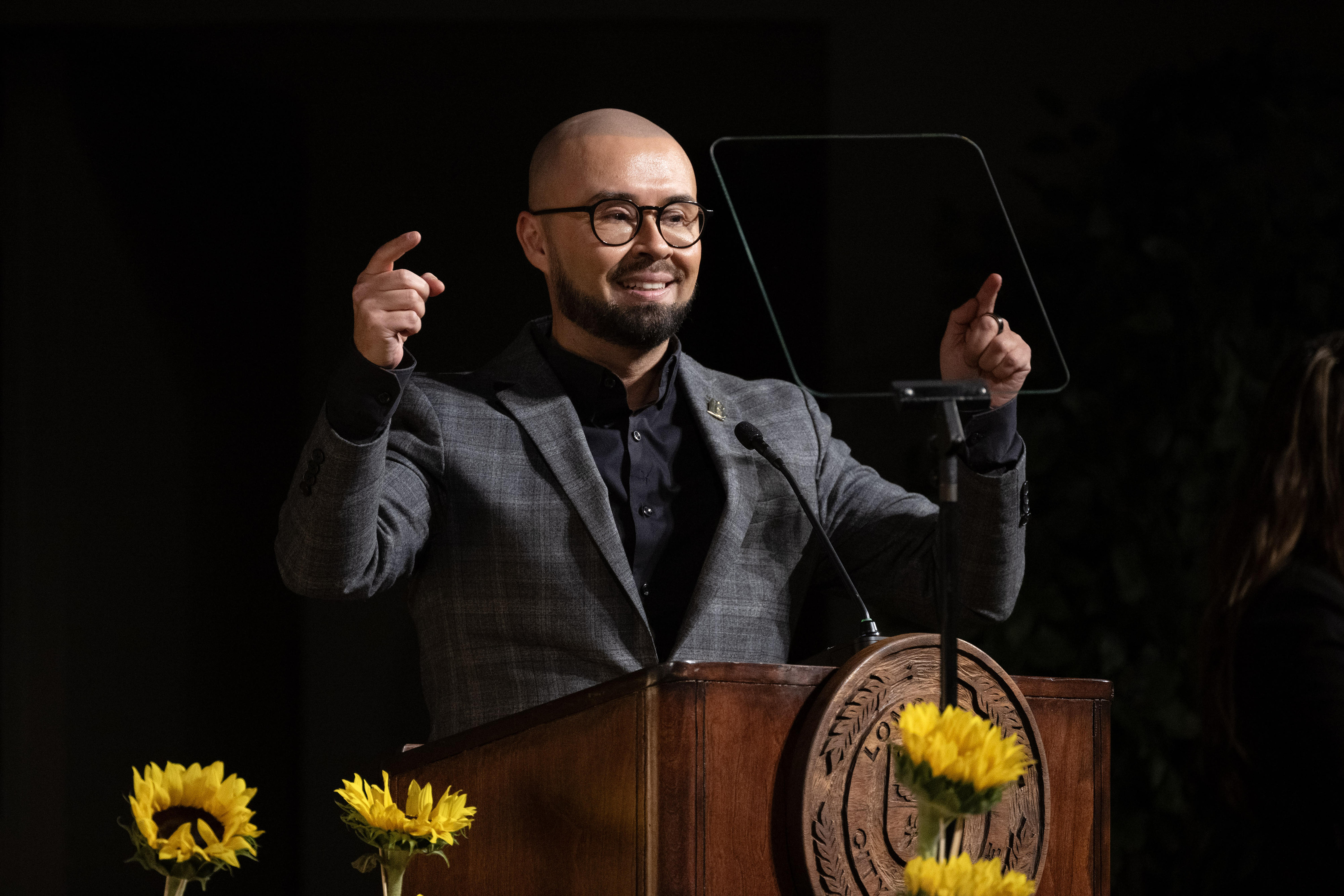 Superintendent-President Dr. Mike MuÃ±oz speaks during LBCCâs 18th Annual State...
