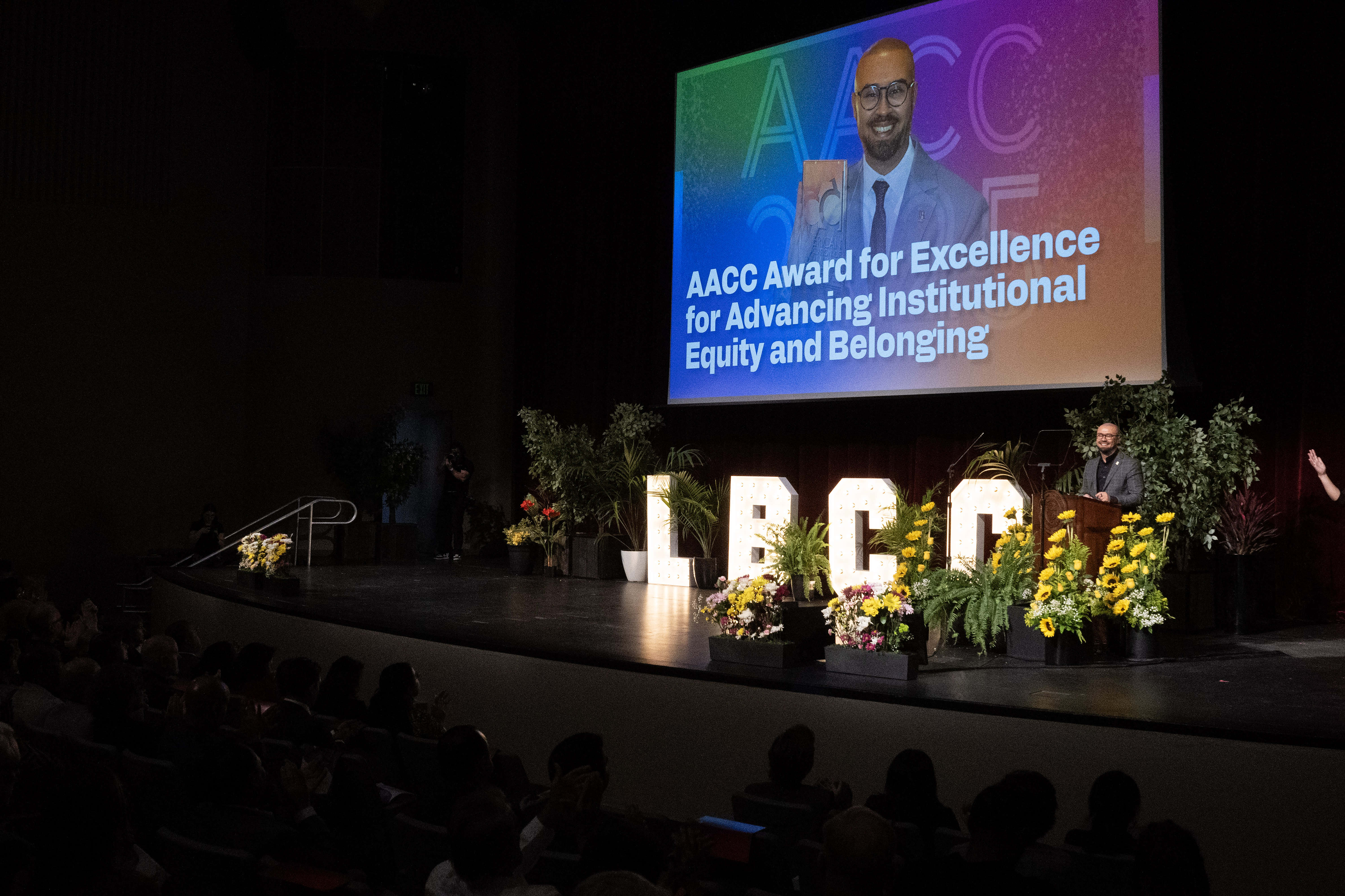 Superintendent-President Dr. Mike MuÃ±oz speaks during LBCCâs 18th Annual State...