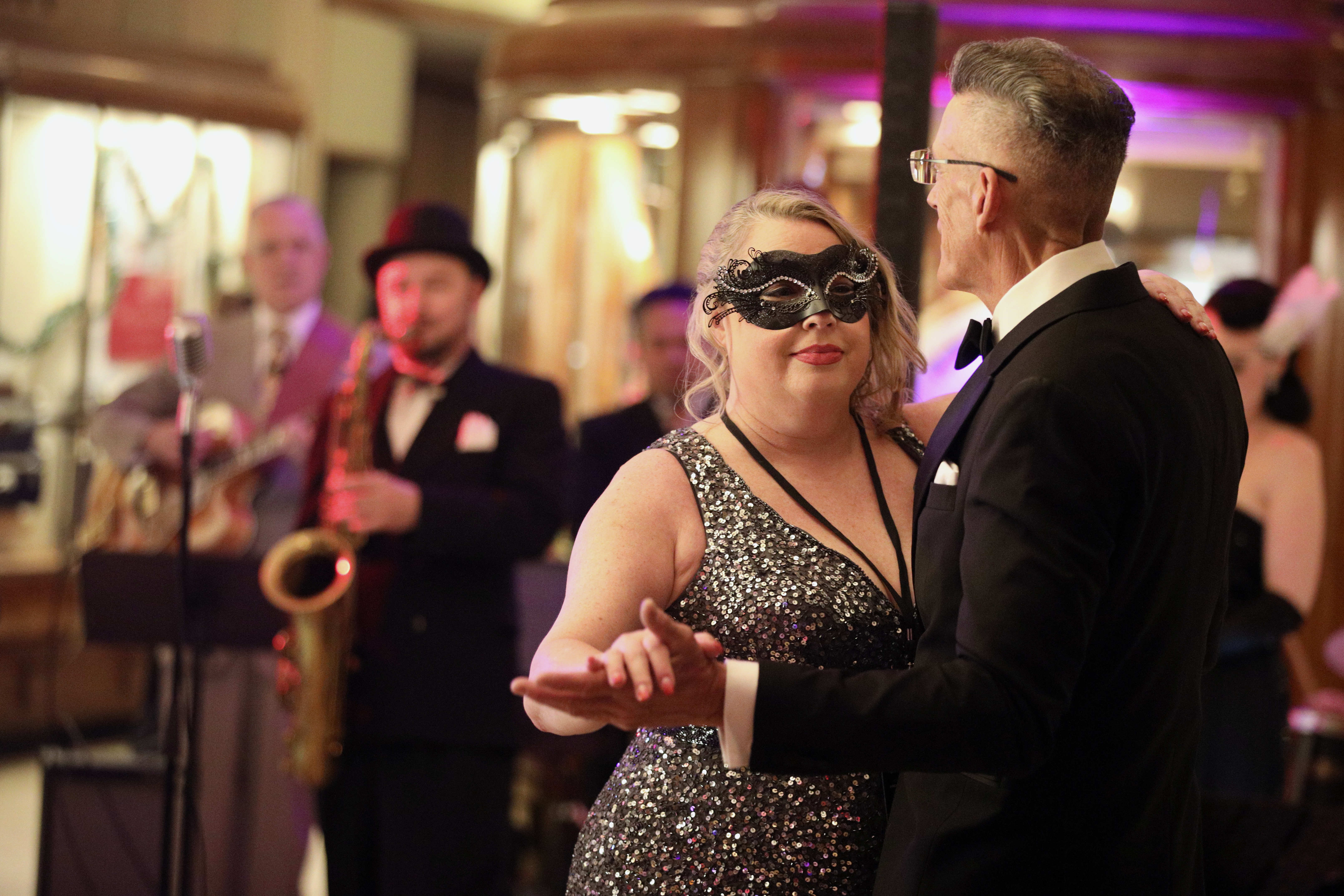 New Yearâs Eve revelers dance the year away aboard the...
