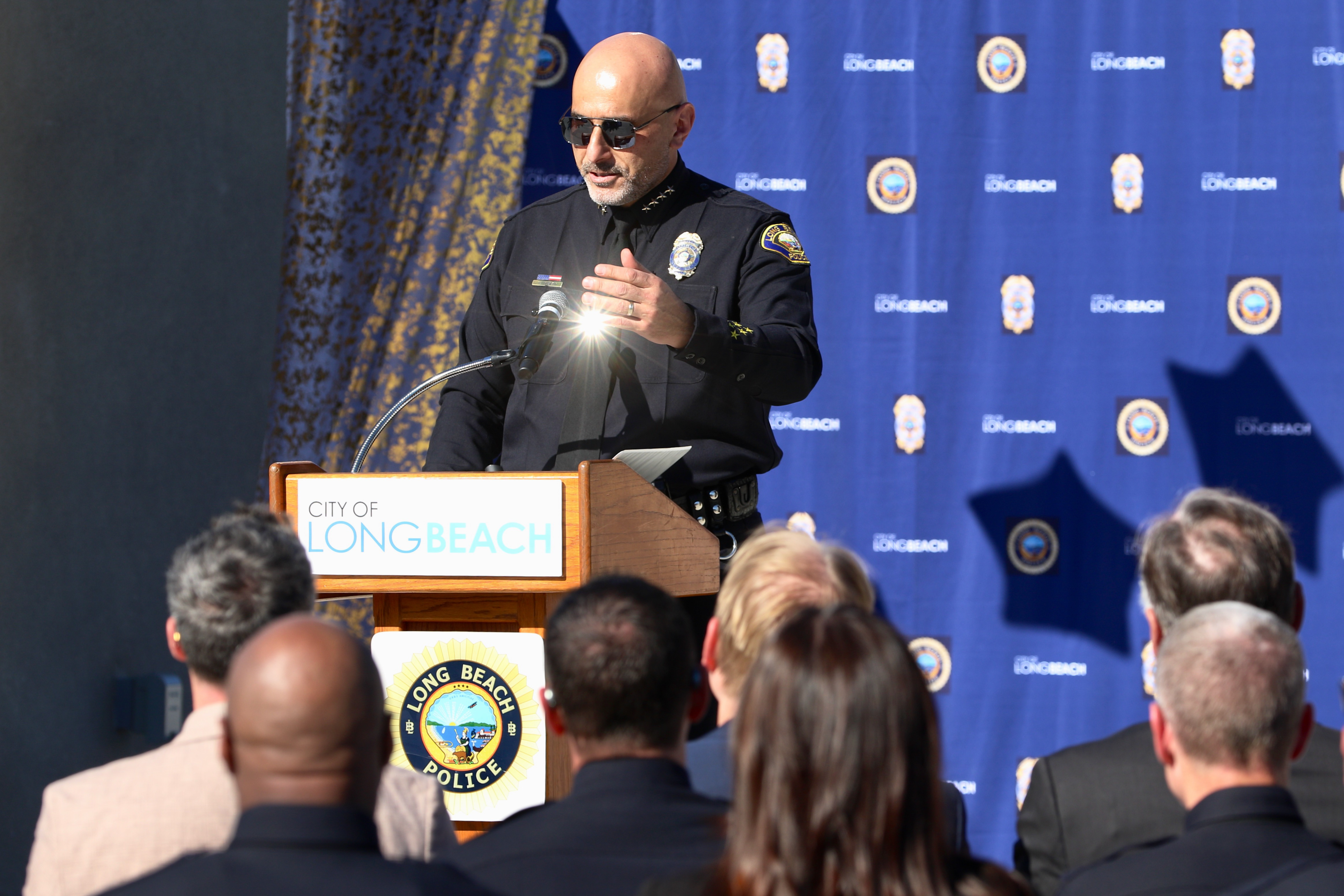 Police Chief Wally Hebeish delivers remarks on Saturday, Jan. 10,...