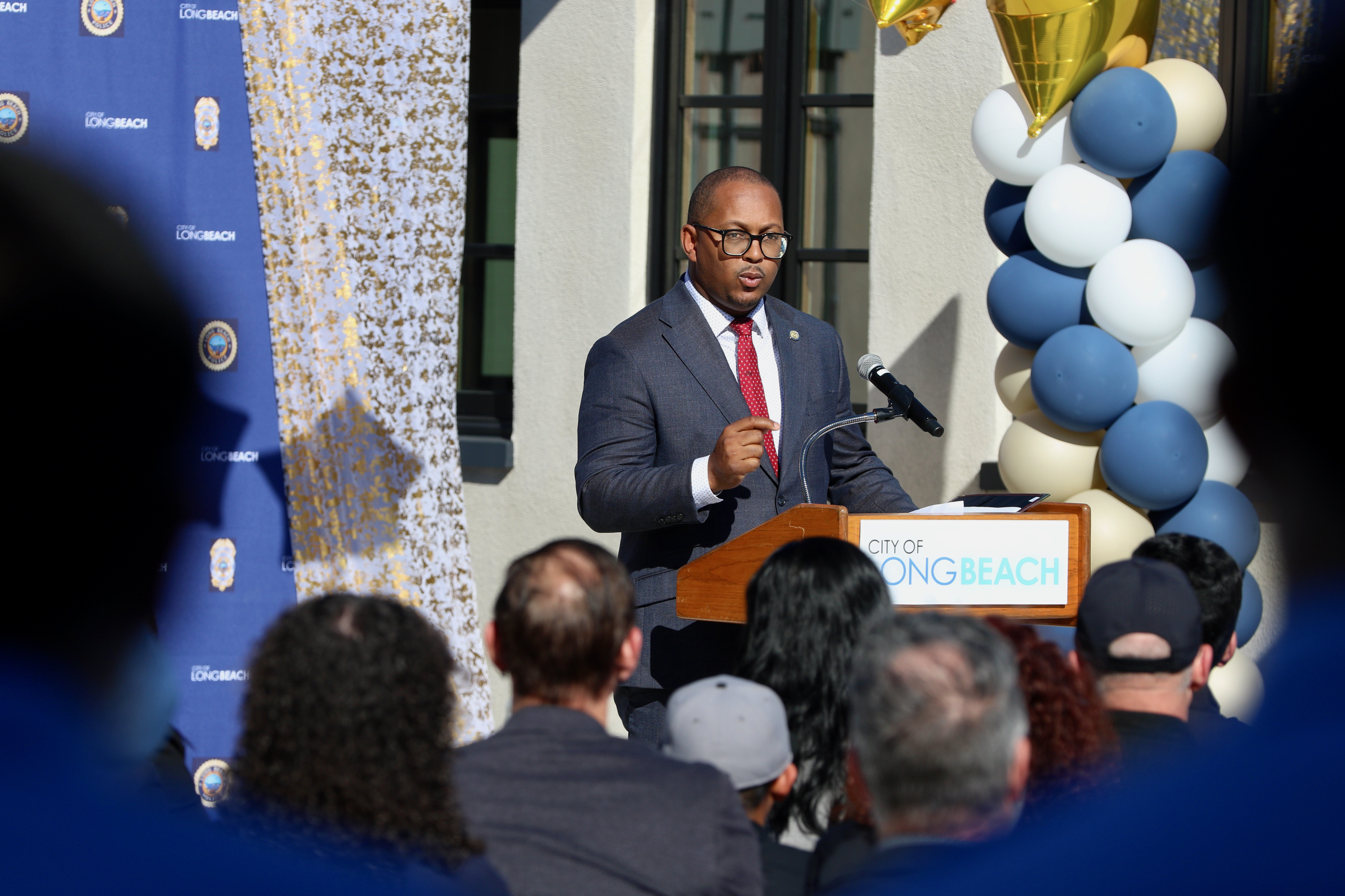 Mayor Rex Richardson addresses dignitaries on Saturday, Jan. 10, 2026,...
