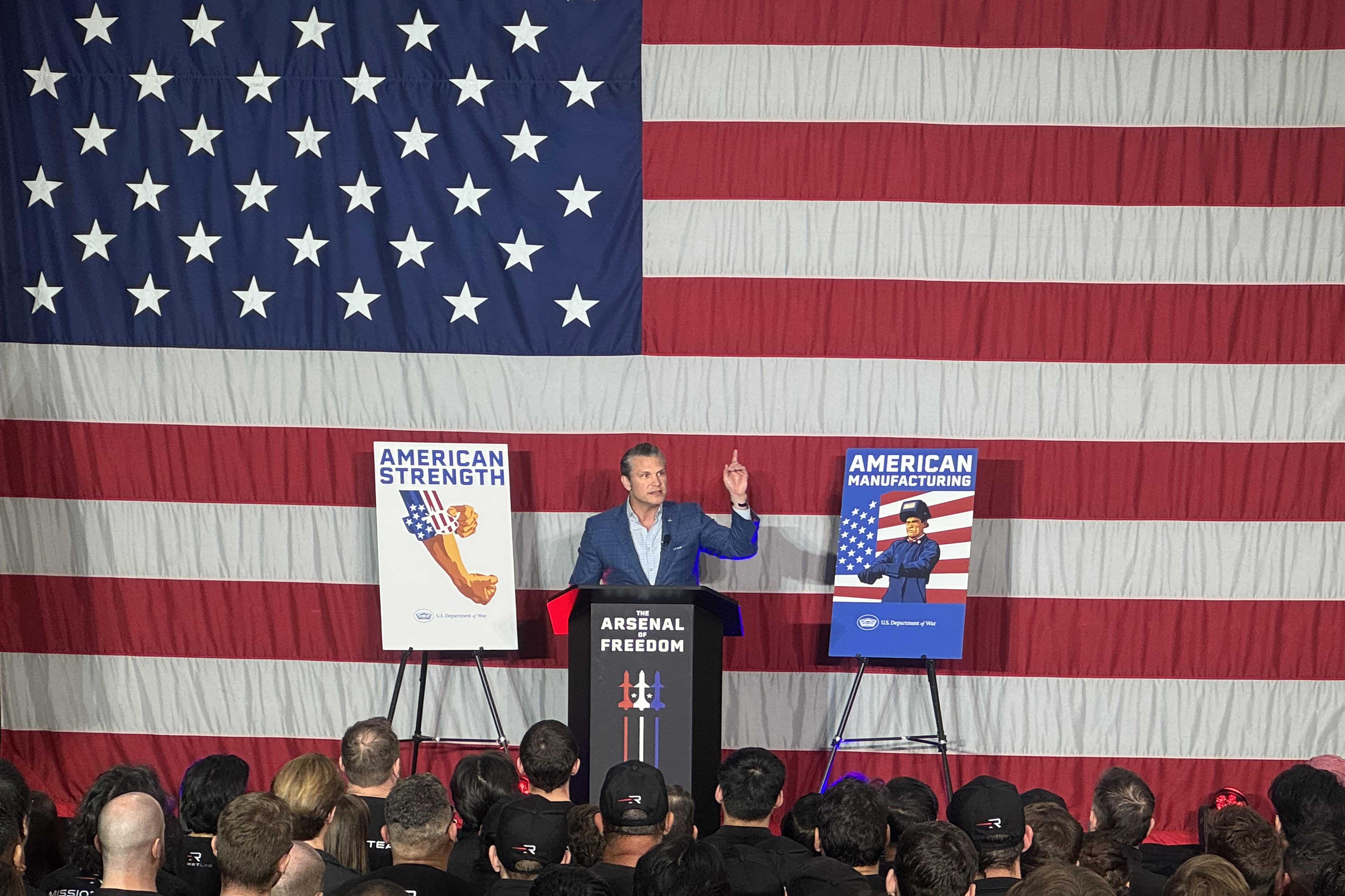 Defense Secretary Pete Hegseth speaks to nearly 200 Rocket Lab...