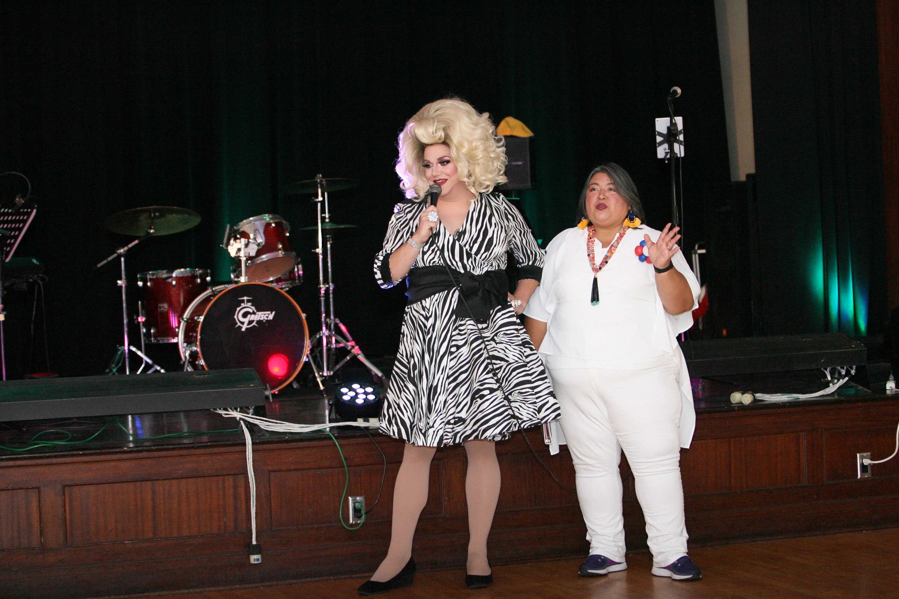 Jewels and Griselda Suarez, executive director, speak during the annual...