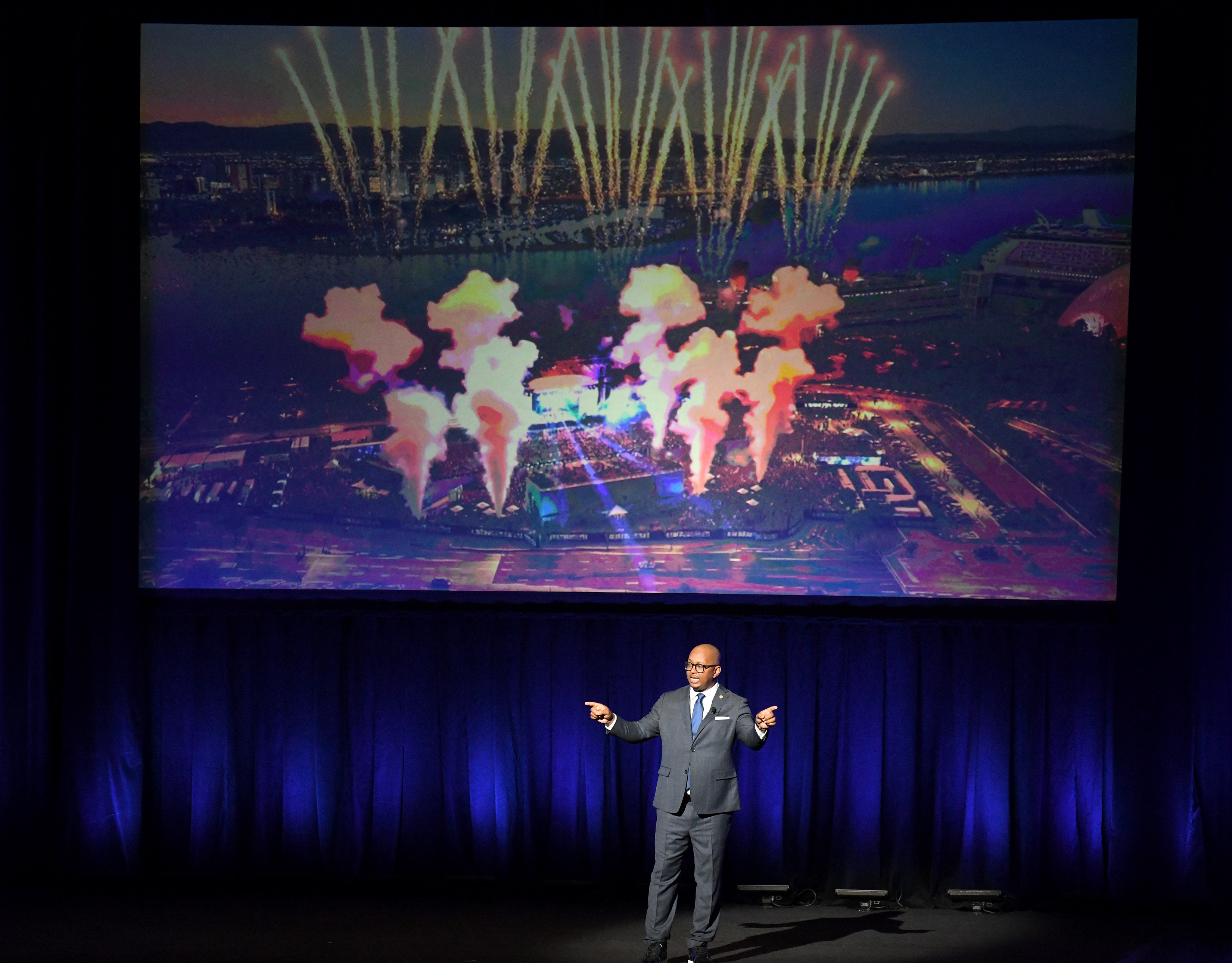 Long Beach Mayor Rex Richardson delivers the State of the...