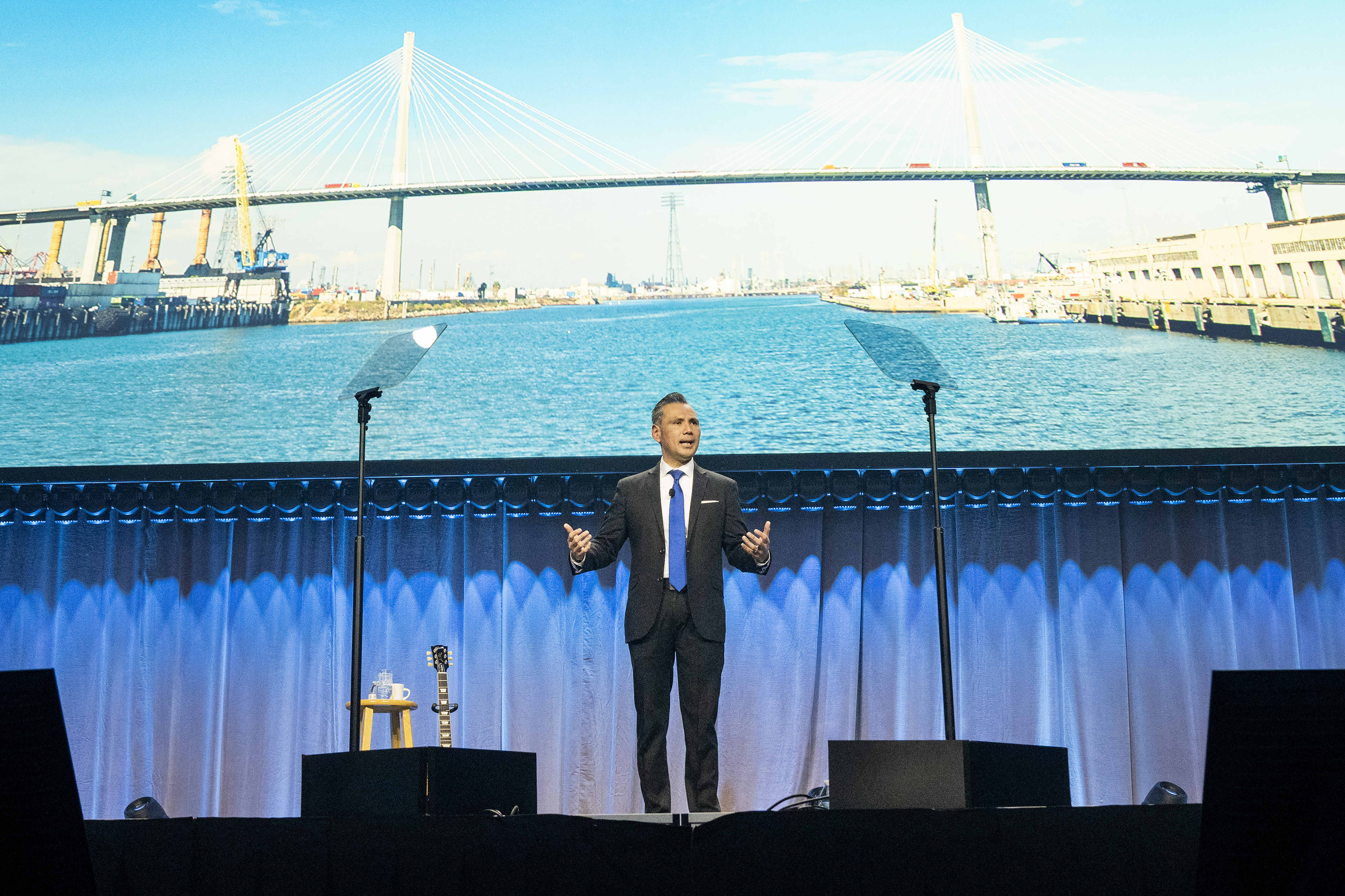 Chief Executive Officer Noel Hacegaba speaks during the Port of...