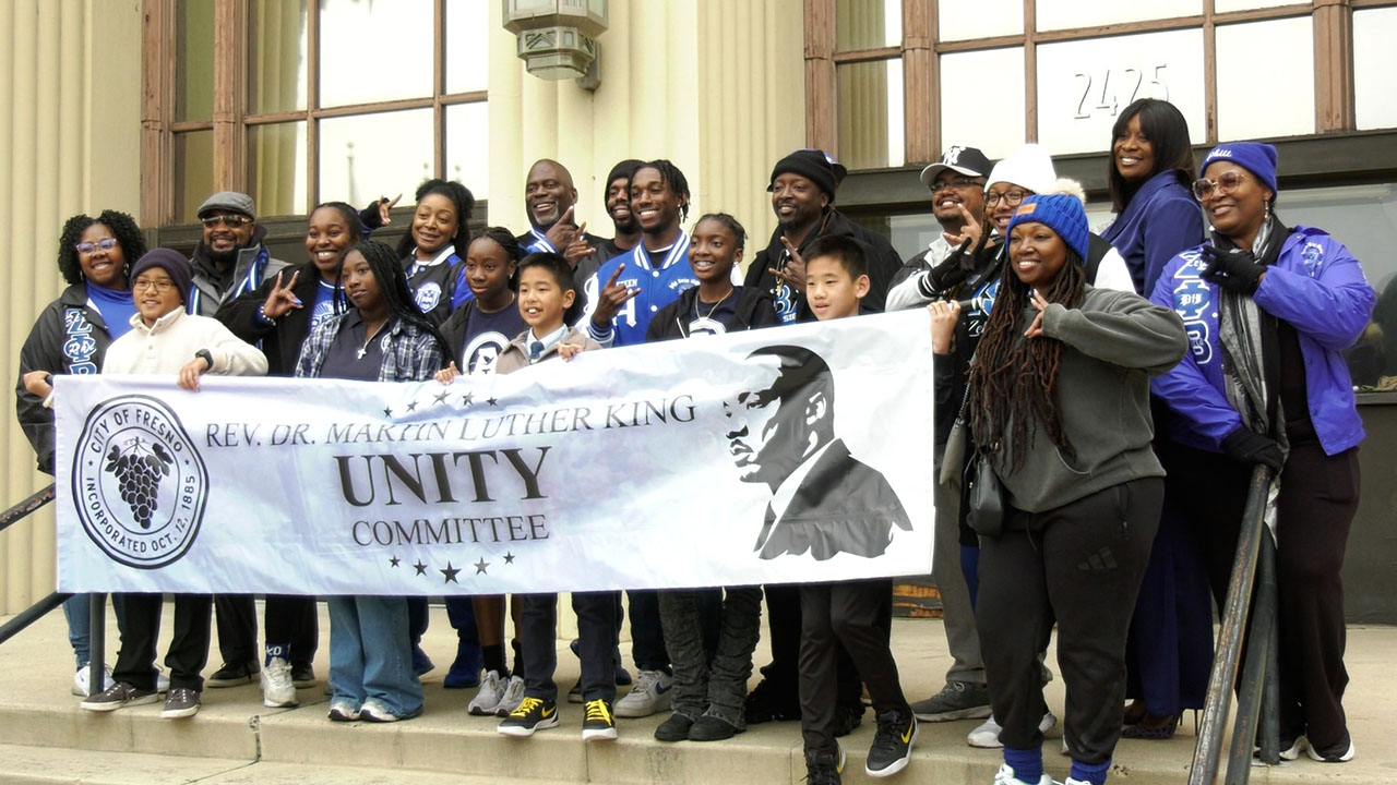 Jan. 19, 2026 MLK Jr. March. Downtown at Fresno Veteran's Memorial Auditorium. (GV Wire/Jahz Tello)