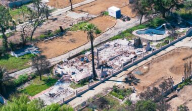 Ruins of a home after a wildfire.