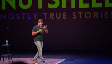 A man performs onstage