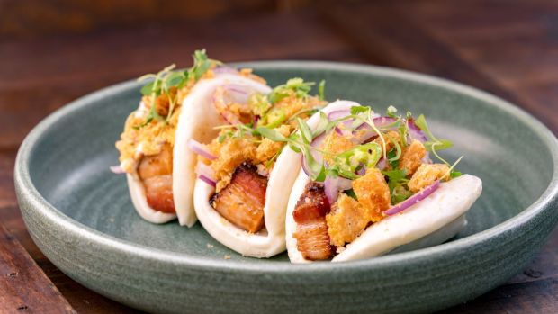Pork Belly Bao Bun available at Lamplight Lounge in Disney California Adventure during the 70th anniversary celebration. (Courtesy of Disneyland)