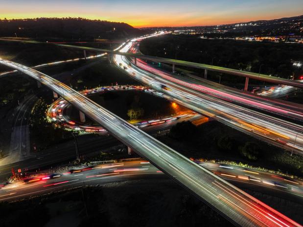 The intersection of the 91 Freeway and 241 tollway in Anaheim Hills in October. (Photo by Jeff Gritchen, Orange County Register/SCNG)