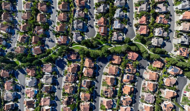 Multiple streets form cul-de-sacs as the intersect green space in Yorba Linda in October. (Photo by Jeff Gritchen, Orange County Register/SCNG)