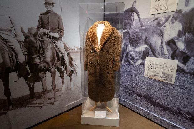 A jacket worn by President Theodore Roosevelt is on display at the Cowboys: History & Hollywood exhibit at the Ronald Reagan Presidential Library in Simi Valley on Friday, Nov. 7, 2025. The exhibition blends true Western history with Hollywood film and television. (Photo by Hans Gutknecht, Los Angeles Daily News/SCNG)